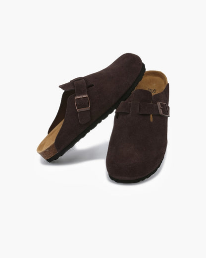 Aura d’Or Suede Clogs – Tijdloze Elegantie in Elke Stap