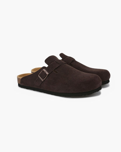 Aura d’Or Suede Clogs – Tijdloze Elegantie in Elke Stap