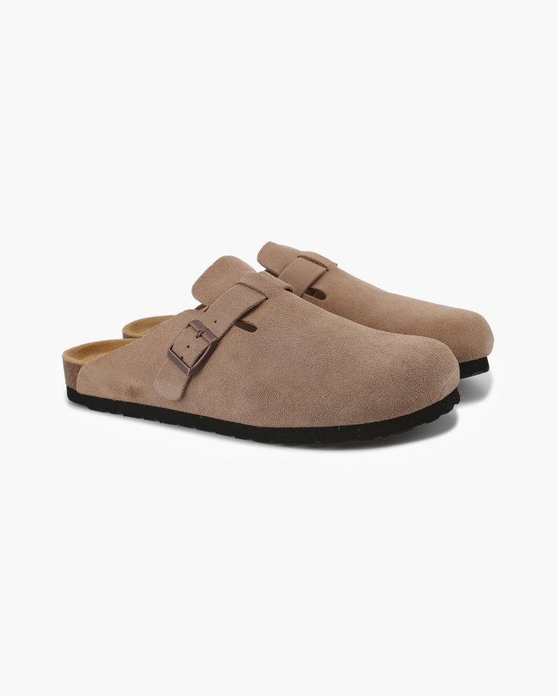 Aura d’Or Suede Clogs – Tijdloze Elegantie in Elke Stap