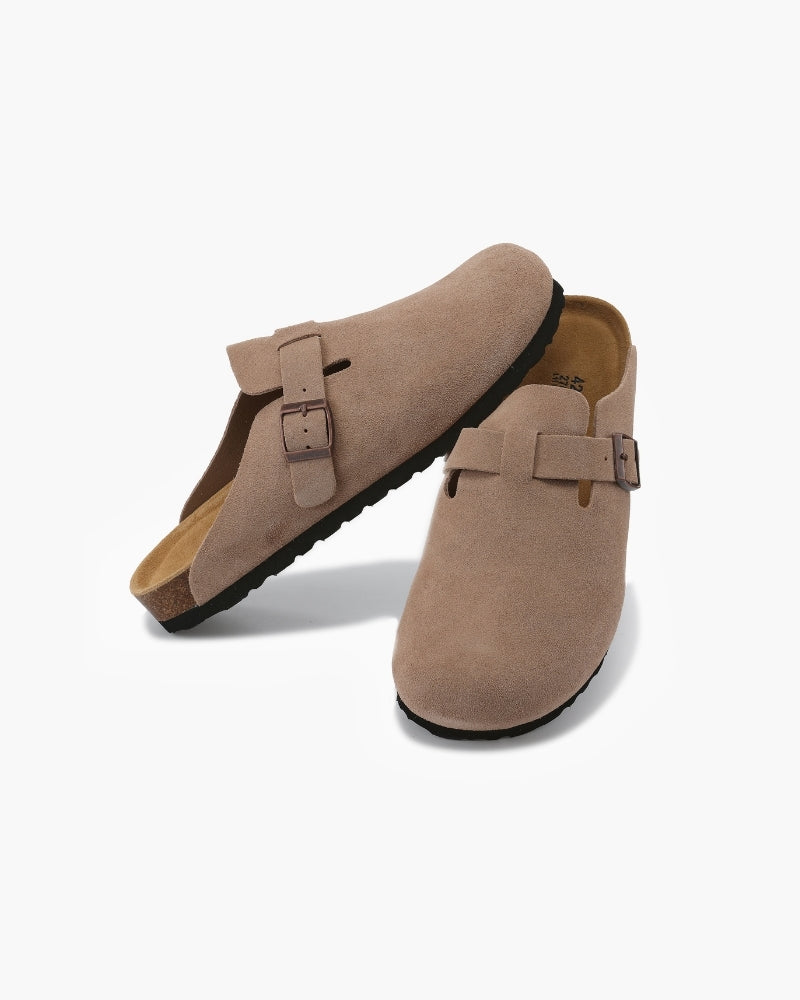 Aura d’Or Suede Clogs – Tijdloze Elegantie in Elke Stap