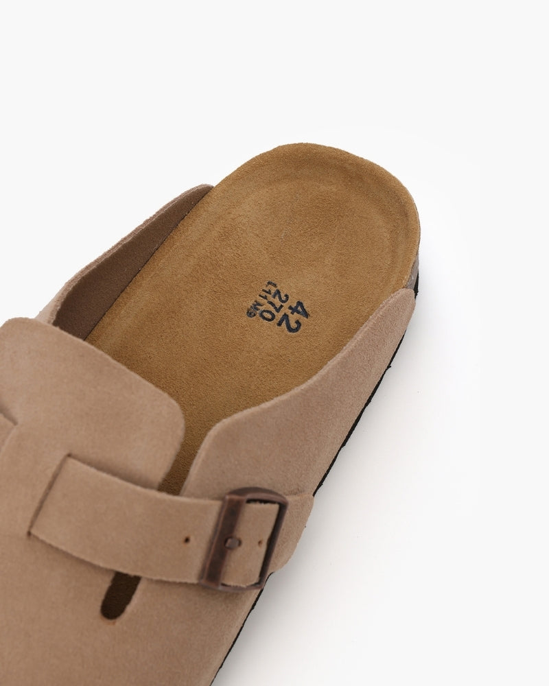 Aura d’Or Suede Clogs – Tijdloze Elegantie in Elke Stap
