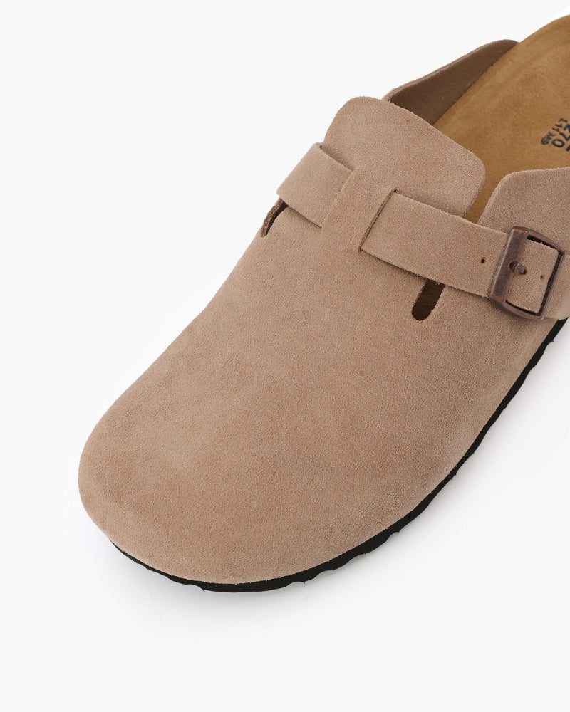 Aura d’Or Suede Clogs – Tijdloze Elegantie in Elke Stap