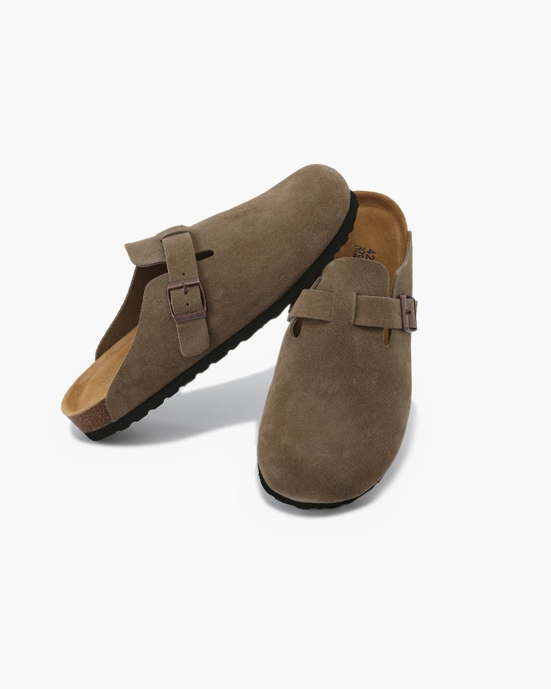 Aura d’Or Suede Clogs – Tijdloze Elegantie in Elke Stap